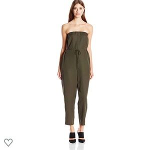 NWT BCBGeneration Strapless Olive Jumpsuit